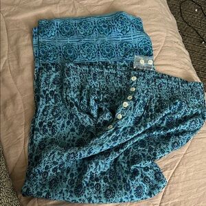 Sundance Teal and Black Patterned Pants